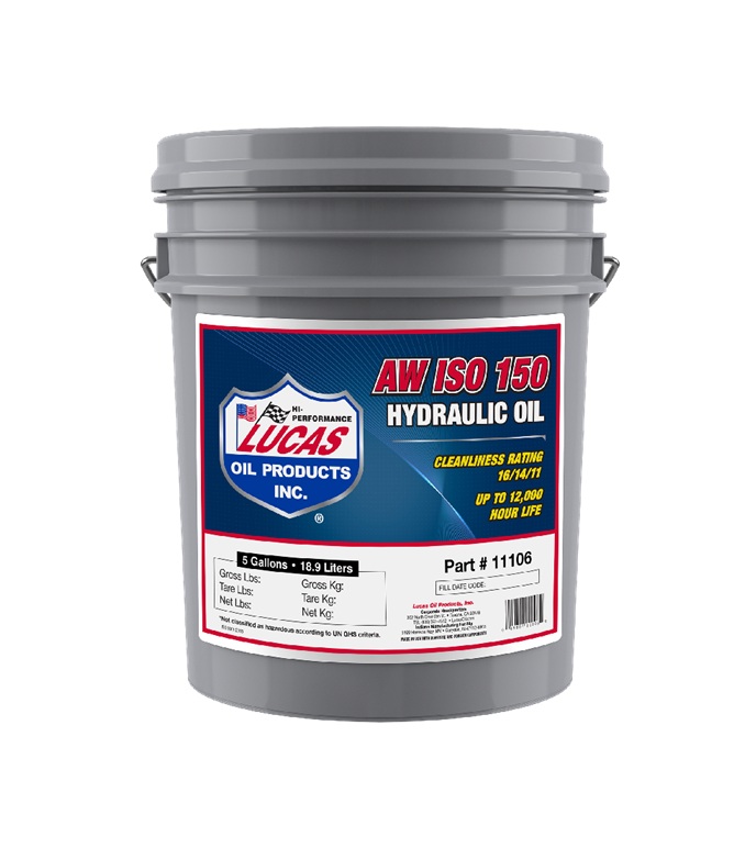 Lucas AW ISO 150 Hydraulic Oil 5 Gallon 